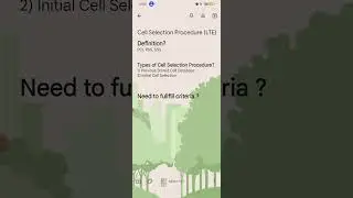 UE Cell Selection Procedure when Mobile Turn ON?