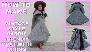BARBIE DRESS MAKING FROM USED CLOTHES |COMPLETE GUIDE|How to create vintage style Barbie winter coat