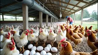 Feeding chickens - vitamin supplements to help chickens grow well. Egg-laying chicken farm