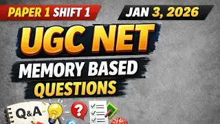 UGC NET Paper 1 Memory Based Questions | JANUARY 3 | Shift 1 | Part 1
