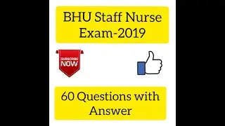 BHU Staff nurse Exam 2019 question paper with answer