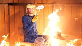 I set everything on fire to recreate a viral meme