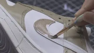 Nike Dunk Low Cream and Brown Custom | How to Paint your Shoes Really Easily! (VERY SATISFYING) 🎨 🖌