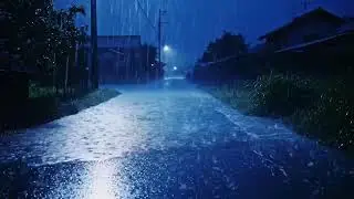 ASMR Rural Countryside Heavy Rain at Night with Natural Ambience for Long Deep Sleep