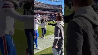 JOSH ALLEN catching up with PEYTON MANNING before the game #BillsMafia #Bills #NFL