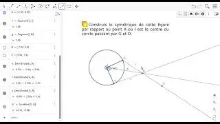 construction GEOGEBRA du sym&eacute;trique d'un cercle