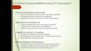CFO IPO Roles & Responsibilities