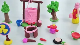 DIY Mini Clay Village | TubeWell | Clay Kitchen Set & Rural Life Model ||