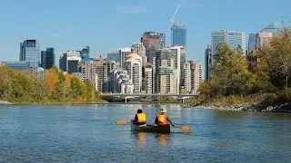 Paddling the Bow River in Fall