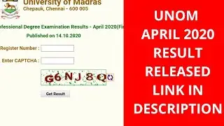 Unom 2020 April Result Today | Result link 2020 Tamil|Today madras university exam result released|