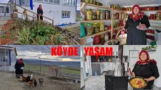 KÖYDE YAŞAM GÜNLÜK RUTİN İŞLERİMİZ ERZAK DEPOMUZDAN NELER ALDIK MENÜDE FIRIN TEPSİ