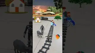Monkey dancing on railway line while the train approaching fast. #train #monkey #shorts #shortsfeed