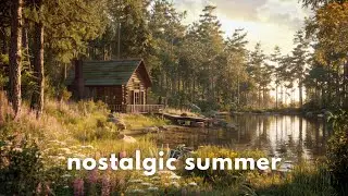 Summer Ambience in the Forest 🌳 Lakeshore Sounds, Crickets & Birdsong