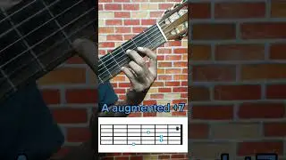A augmented +7 / A aug +7 / A augmented major 7 / g&ugrave;itar chord