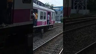 Pink Colour Local Train Crossing... #shorts