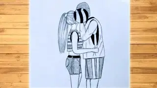 How to draw a romantic couple with basketball || pencil sketch || Couple drawing easy ||