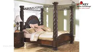 Ashley North Shore King Poster Bed With Canopy (APK-B553-KRB) | KEY Home