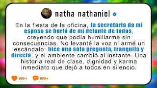 La secretaria de mi esposo se burló de mí en la fiesta… una sola pregunta la dejó en silencio