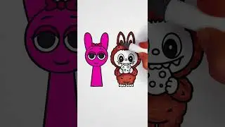 ⏪ Reverse Play 💕 Pinki Sprunki & Cute Fluffy Friend 🤎 #glitter #art #sprunki #toy #color #trending