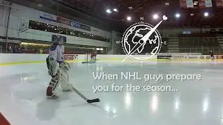 Goalie training with NHL guys