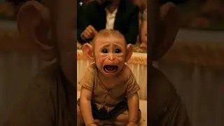 poor baby monkey fancontent emotional 😭 #cute #monkey #baby #cutebaby #funny