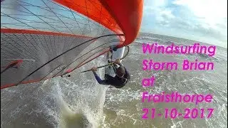 Windsurfing Storm Brian at Fraisthorpe - 21st October 2017