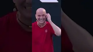 Andre Agassi and Roger Federer are the doubles pair we didn't know we needed 😂