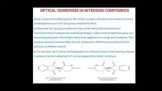 Optical isomerism in Nitrogen and Sulphur compounds