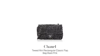Mau Jual Tas Branded Second? Chanel Tweed Mini Rectangular Classic Flap Bag Black Pink