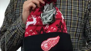 Red Wings 'UGLY SWEATER' Black-Red Knit Beanie Hat by Zephyr