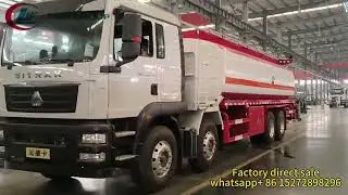 27cbm Sinotruk 8*4 mobile fuel delivery truck with flow meter.