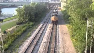 Two CSX Locomotives Passing Through Philadelphia