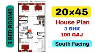 20X45 Feet, 100 Gaj | 20x45 house plan | 20by45 ka design | Build My Home #shorts #viralvideo #vastu