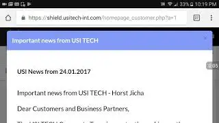 IMPORTANT News + Update from USI Tech. New CEO Letter!