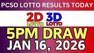 Lotto Result Today 5PM January 16, 2026 PCSO 2D 3D