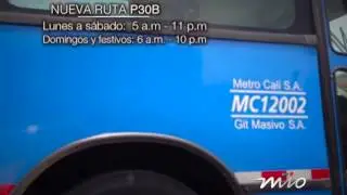 Nueva ruta P30B Floralia &ndash; Carrera 5N &ndash; CAM &ndash; Calle 8 - Cl&iacute;nica Comfenalco