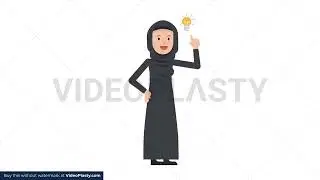 Arab Traditional Woman Idea Stock Animation