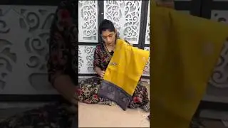 Yellow Raw Mango Silk with blue border #raaga #yellowsaree #rawmangosarees #rawmangosaree #sarees