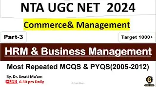 HRM & Business Management I Most Repeated MCQS |   II UGC NET PAPER 2 Commerce and Management