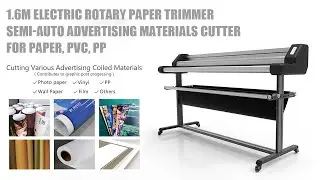 1.6M Electric Rotary Paper Trimmer Semi-Auto Advertising Materials Cutter for Paper, PVC, PP