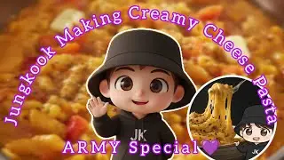 Jungkook Making Creamy Cheese Pasta🍝ARMY Special💜 #jungkook #cheesepasta #btsarmy #reels #jk #bts #v