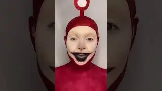 Did this make you jump? 👹 #shorts #teletubbies #scary #creepymakeup