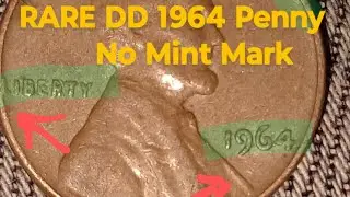 Rare 1964 penny no mint mark error coin.