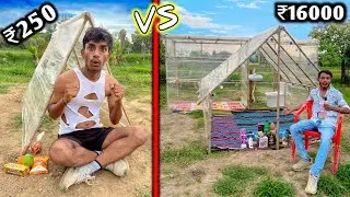 Overnight Survival  Challenge | Low budget Transparent house challenge 🏠 ₹250 VS  ₹16000