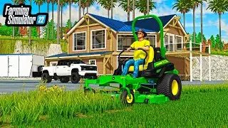 LANDSCAPING AN OVERGROWN MANSION! (MILLIONAIRE MOWING) | FS22