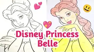 💕 Disney Princess Belle Drawing ~ ~Creative Colour Drawing~ 💖✨