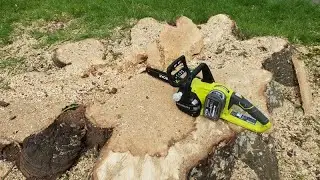 Ryobi 18v Brushless Chainsaw in action with BIG logs. OCS1830