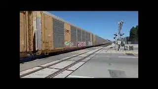 MROMI redux : UP2651 leads a MROMI sb through the crossing at Dixon-Landing/  Milpitas Auto Yard. 
