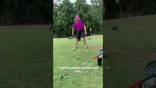Lyla&rsquo;s First Golf Lesson:  Proper Posture and Turn