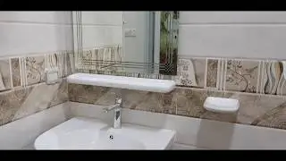 Designed Mirror Glass Installation and Fitting in the Bathroom Basin/Mirror Installation at Home